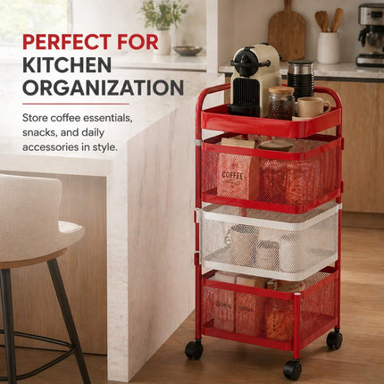 4-Tier Rotating Storage Trolley