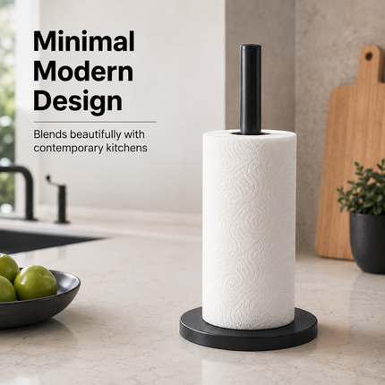 Kitchen Roll Holder Matt Black Stainless Steel Freestanding Paper Towel Stand