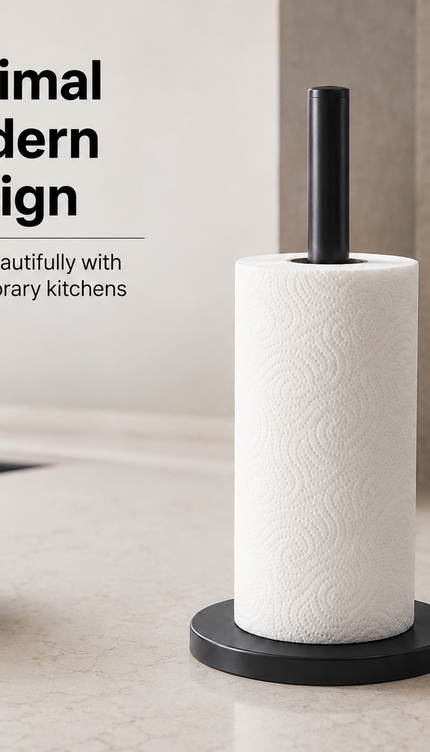 Kitchen Roll Holder Matt Black Stainless Steel Freestanding Paper Towel Stand