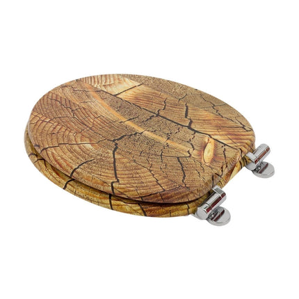 18'' Universal Wooden Toilet Seat Easy Fit Bathroom WC Seat with Fittings