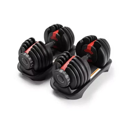 2X 24kg Quick Dial Dumbbells 15in1 Adjustable Smart Exercise Gym Fitness Weights