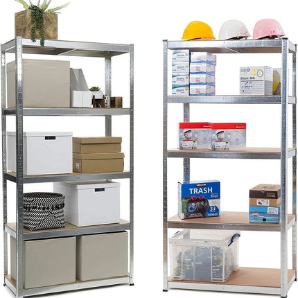 5 Tier Steel Garage Shelving Unit – Silver