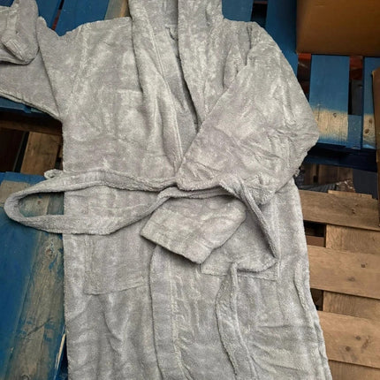 Unisex Cotton Terry Bathrobe Soft Towel Gown Dressing Robe Men Women
