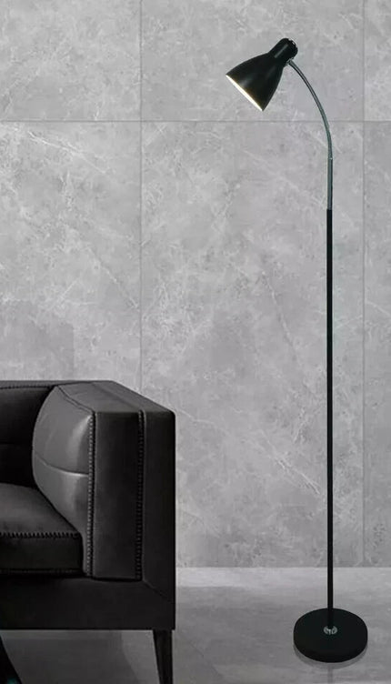 Metal Floor Lamp with Adjustable Neck & Heavy Base, Perfect for Reading & Office