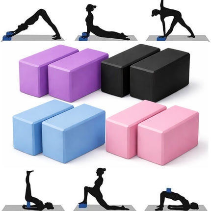 Yoga Gym Blocks Brick Foam Pair Exercise Training Pilates Meditation Anti Slip