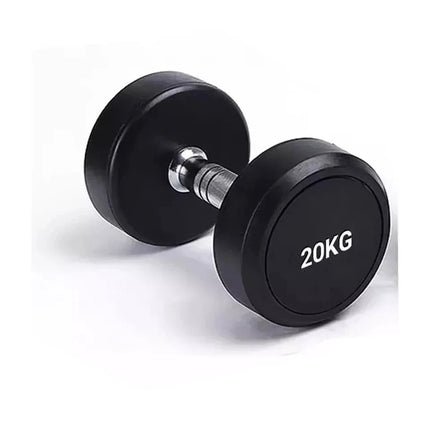 20KG Rubber Round Dumbbell Home Gym Weight Lifting Fitness Black Hand Weights