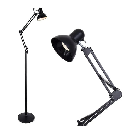 Modern Metal Floor Lamp Flexible Swing Arms Reading Floor Adjustable Tall Light