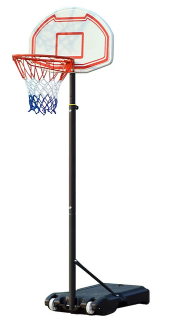 Portable Basketball Hoop Stand Adjustable 6.5-10FT Height Backboard Wheeled Base