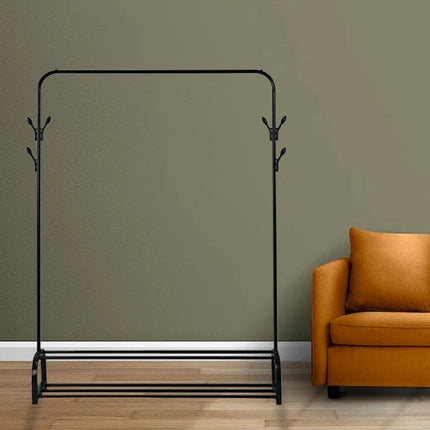 Heavy Duty Clothes Rail Rack Garment Hanging Stand with Shoe Shelves Storage