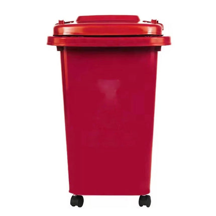 Recycling Wheelie Bin Dustbin Rubbish Waste Trash Kitchen Home Office 30L Red
