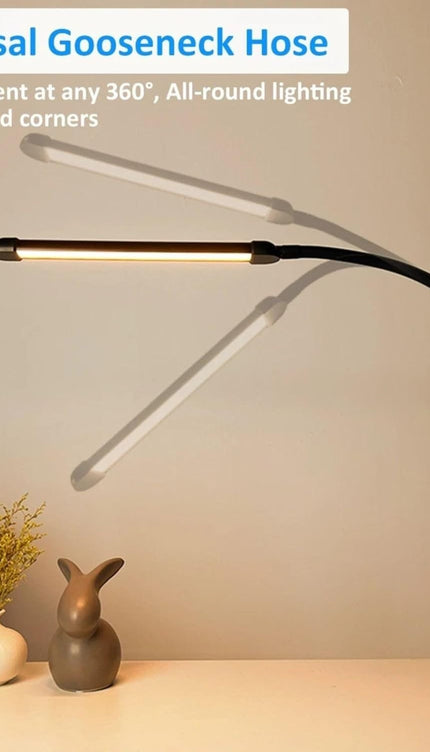 LED Desk Lamp with Clamp Stepless Dimming Modes 2700-6000K Office Desk WorkLight