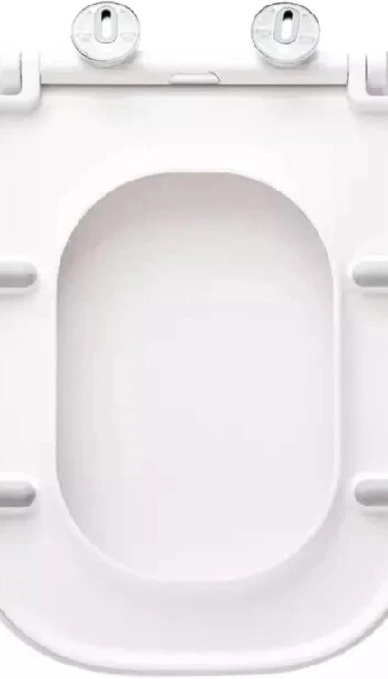 UF Soft Close 18in Universal Bathroom Toilet Seat White WC Seat with Fittings