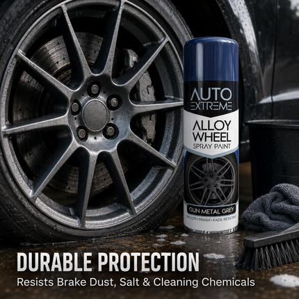 2x AX Gun Metal Grey Alloy Wheel Spray Paint 300ml Smooth Finish Fade Resistant