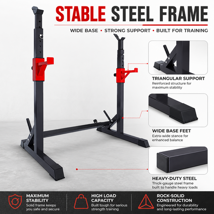 Adjustable Squat Rack Weight Bench Press Gym Push up Barbell Stand Holder