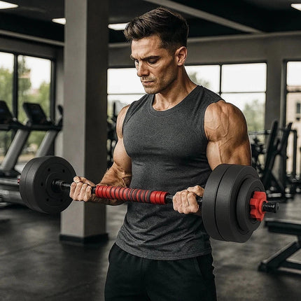 Adjustable Dumbbell Barbell Kettlebell 6 in 1 Weight Set Home Gym Workout  10KG