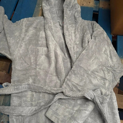 Unisex Cotton Terry Bathrobe Soft Towel Gown Dressing Robe Men Women