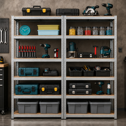 5 Tier Steel Garage Shelving Unit – Silver
