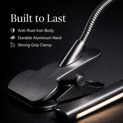 USB LED Clip-On Desk Lamp Flexible Adjustable Reading Light Bedside Table