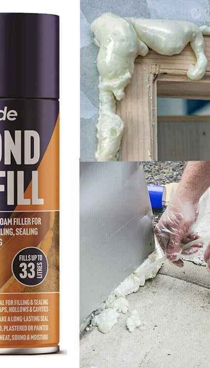 2X Expanding Foam Filler Spray 500ml PU Bond Fill Sealing CrackS Insulating Gap