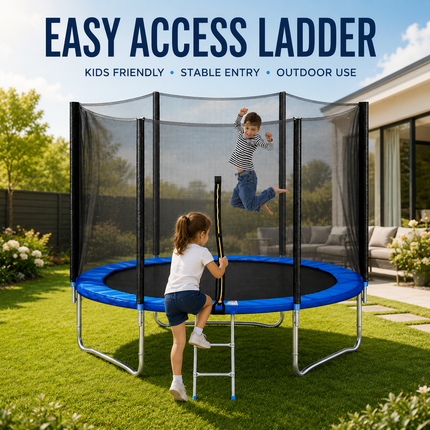 6FT Garden Trampoline with Safety Enclosure Net Kids Outdoor Bouncer Rebounder