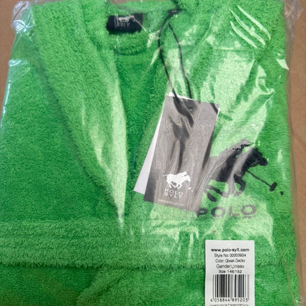 X-Small Gecko Green Unisex Cotton Terry Bathrobe Gown Soft Spa Robe Men Women