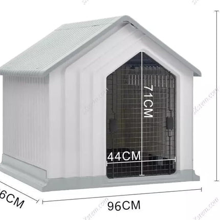 XL Plastic Dog House Durable Weatherproof Kennel Outdoor Indoor Pet Shelter