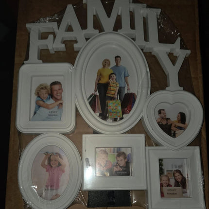 Family Photo Frame Collage White 6 Photos Multi Aperture Wall Hanging Display