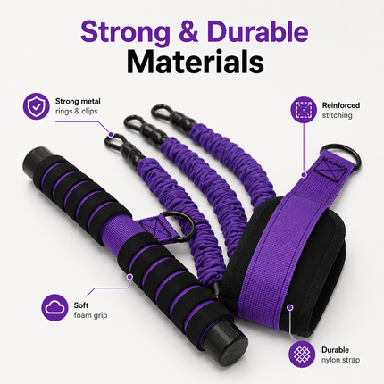 Pull Up Assistance Bands with Handle Foot Knee Support Multifunction Gym Workout