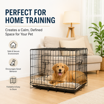 Dog Crate Metal Pet Cage Portable Puppy Kennel