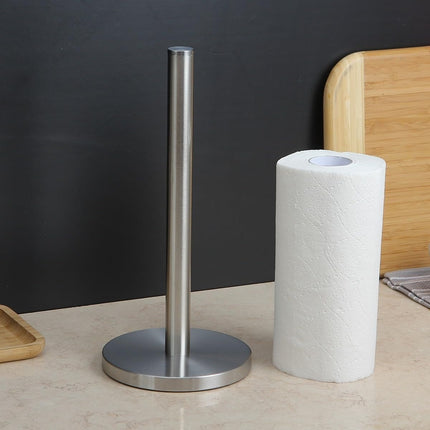 Kitchen Roll Holder Stainless Steel Freestanding Paper Towel Stand Silver 32.5cm