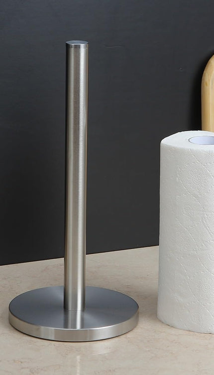 Kitchen Roll Holder Stainless Steel Freestanding Paper Towel Stand Silver 32.5cm