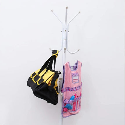 12-Hook Metal Coat Rack Stand Tree for Hats, Clothes, Umbrellas & Accessories