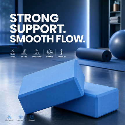 Yoga Gym Blocks Brick Foam Pair Exercise Training Pilates Meditation Anti Slip
