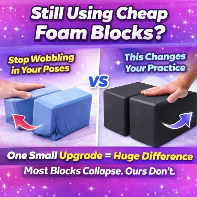Yoga Gym Blocks Brick Foam Pair Exercise Training Pilates Meditation Anti Slip