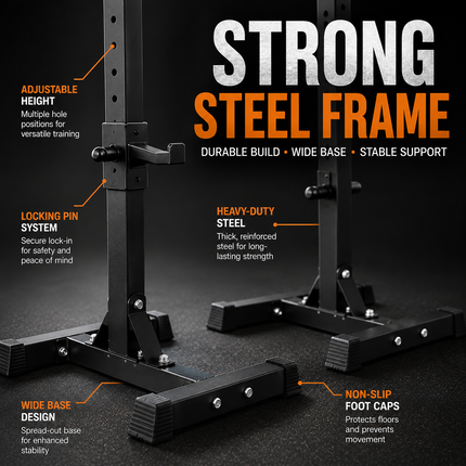 Barbell Rack Weight Lifting Bench Press Gym Multi Purpose Adjustable Squat Stand