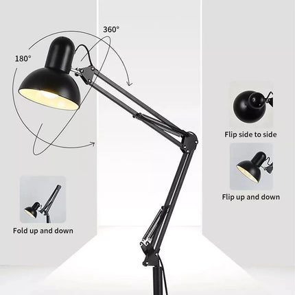 Modern Metal Floor Lamp Flexible Swing Arms for Reading Adjustable Swing Light
