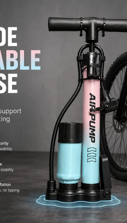 Bike Pump Bicycle Floor Air Pump With Gauge Presta & Schrader