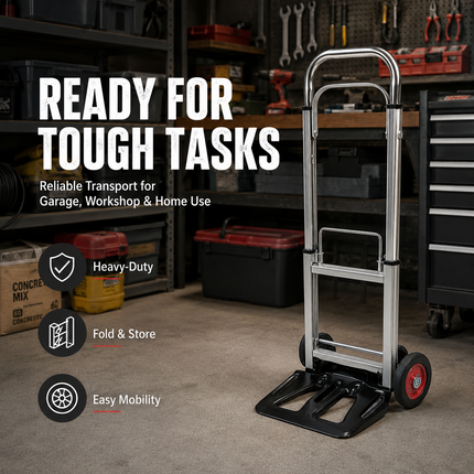 Hand Trolley Folding Sack Truck 90KG Lightweight Steel Aluminium Platform Cart