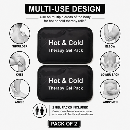 Hot Cold Gel Pack Reusable Heat Ice Therapy Migraine Sports Injury Pain Relief