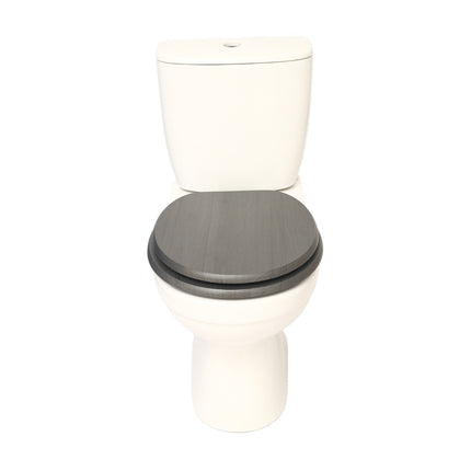 18" Universal Toilet Seat MDF Wooden Bathroom WC Easy Fit + Fittings Novelty