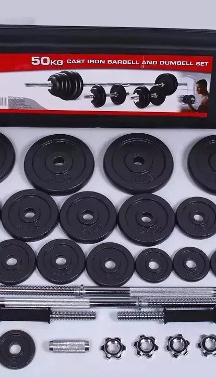 50kg Adjustable Dumbbell & Barbell Set