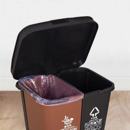 16L 20L 40L Recycling Pedal Bin Double Compartment Kitchen Waste Dustbin