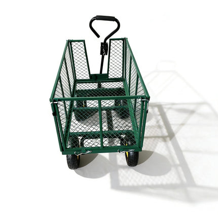Garden Trolley TRAILER Deluxe High Sided Cart 500kg H Duty Festival Camping LARG