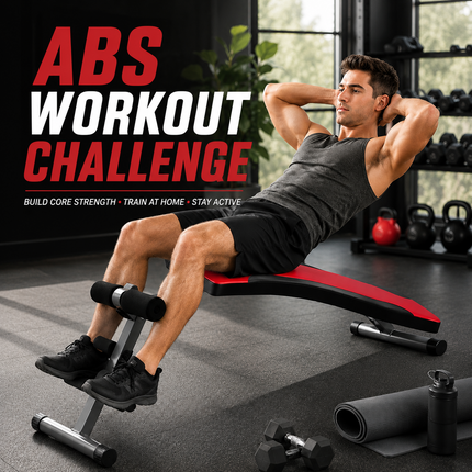 Sit Up Bench With Reverse Crunch Handle Core Workout Gym Adjustable Weight Bench