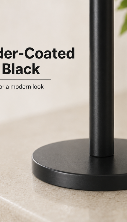 Kitchen Roll Holder Matt Black Stainless Steel Freestanding Paper Towel Stand