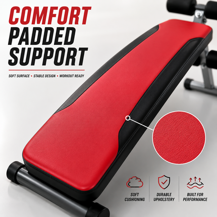 Sit Up Bench With Reverse Crunch Handle Core Workout Gym Adjustable Weight Bench