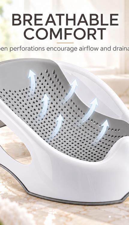 Baby Bath Support Seat Infant Bath Lounger Non Slip Ergonomic Quick Drain