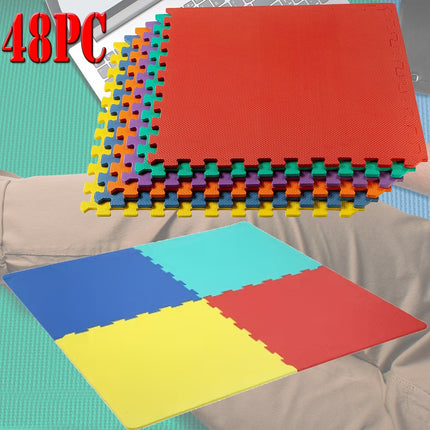 Color Eva Foam Mats Soft Floor Tiles Interlocking Kids Play Gym Exercise 60x60cm