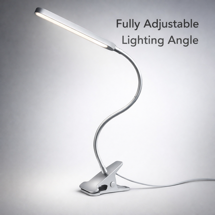Desk Lamp LED Clip Flexible  On USB Powered Reading Study Night Light Silver