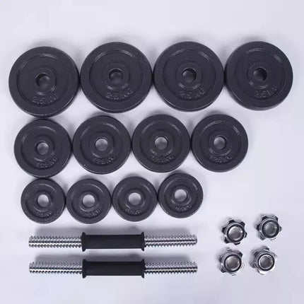 30kg Cast Iron Adjustable Dumbbell Barbell Set Non-Slip Grip Men Women Workout